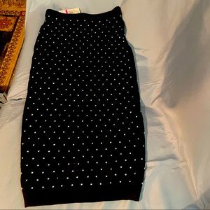 New with tag Michael Kors Black Pencil Skirt with Gold .